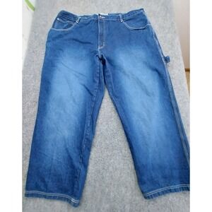 212 NYC Jeans Mens 48x33 Blue Cargo Denim Rave Hip Hop Baggy Y2K Relaxed
